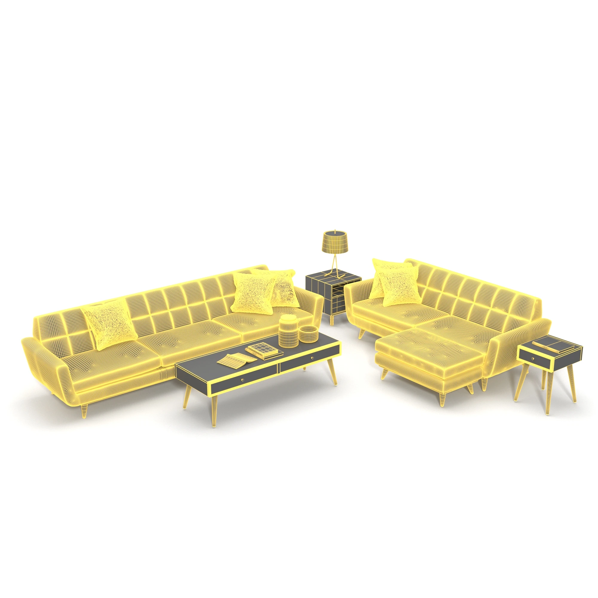 Joybird Hughes Sofa Set 3D Model_07